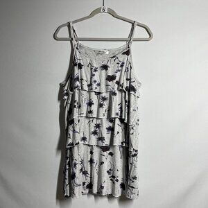 Bearsland Womens Gray Floral Fairy Grunge Layered Nursing Tank Top Size X-Large